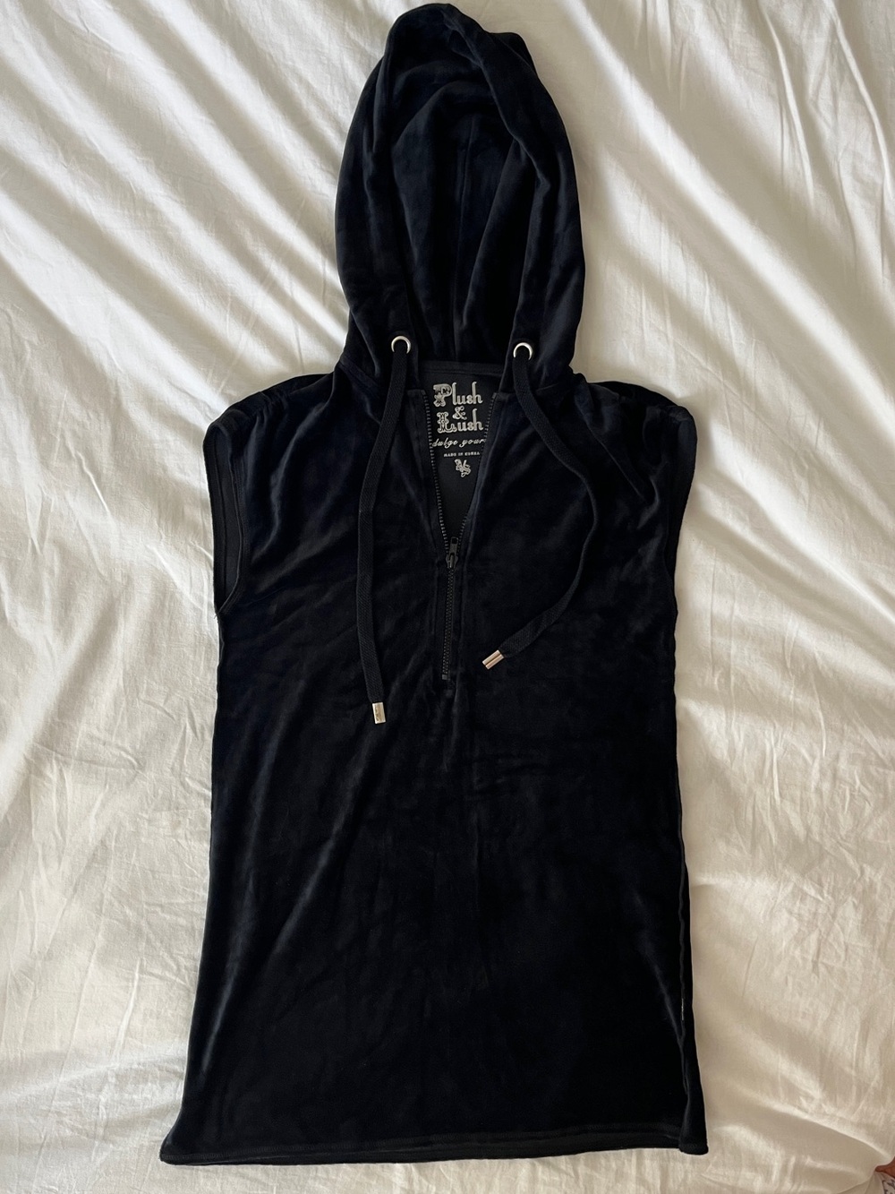 Victoria's Secret Black Velvet Hooded Swim Coverup